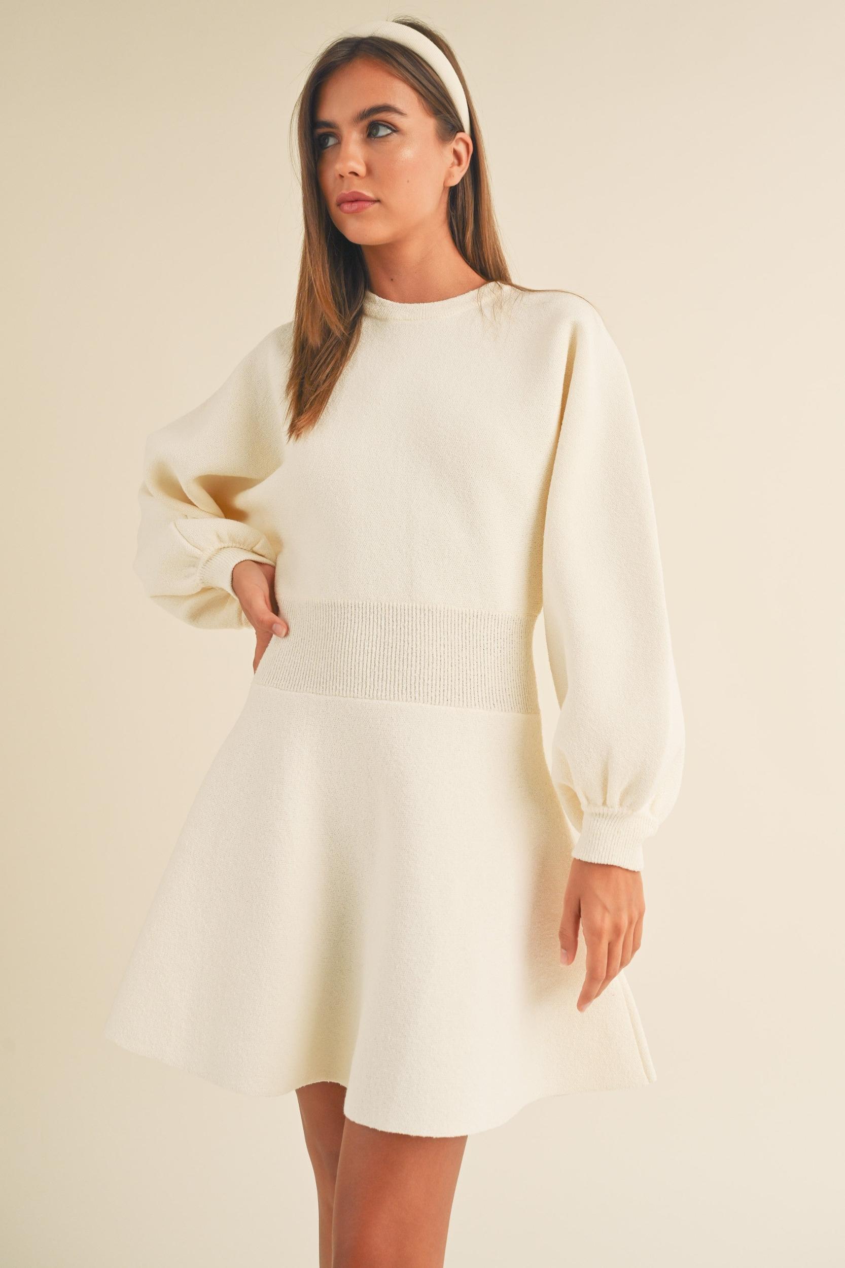 Balloon Sleeve Sweater Dress Product Image