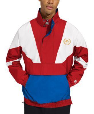 Starter Mens Colorblocked Lightweight Jacket red Product Image
