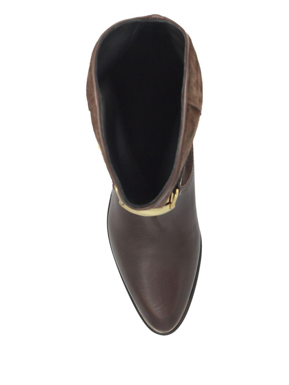 30mm buckle-detail suede leather boots Product Image