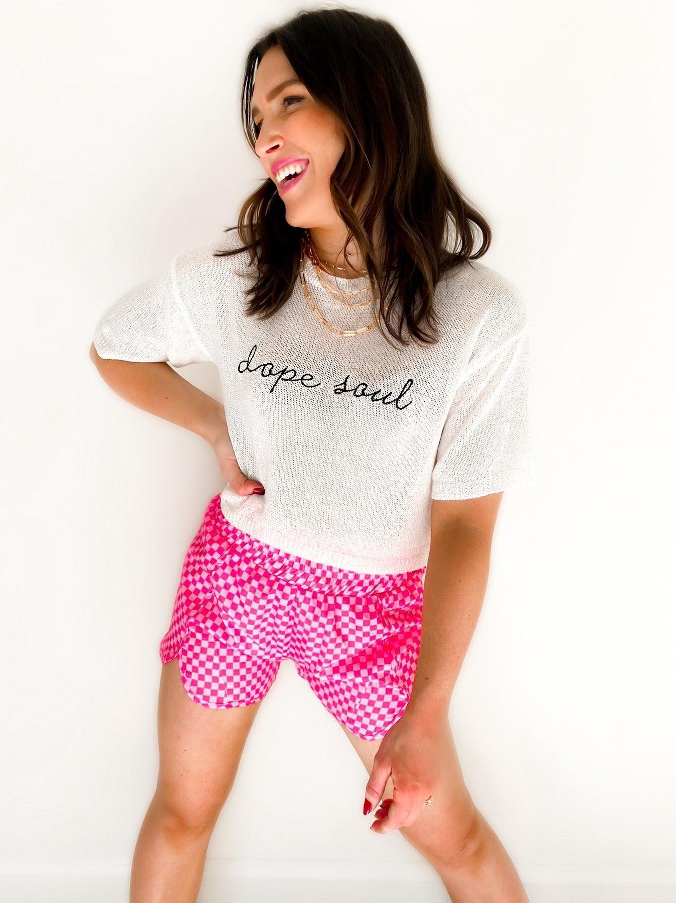 The Cheyenne Athleisure Checkered Shorts Product Image