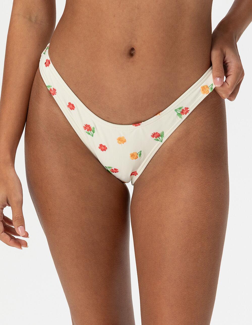 DAMSEL Morgan High Leg Bikini Bottoms - WHITE Product Image
