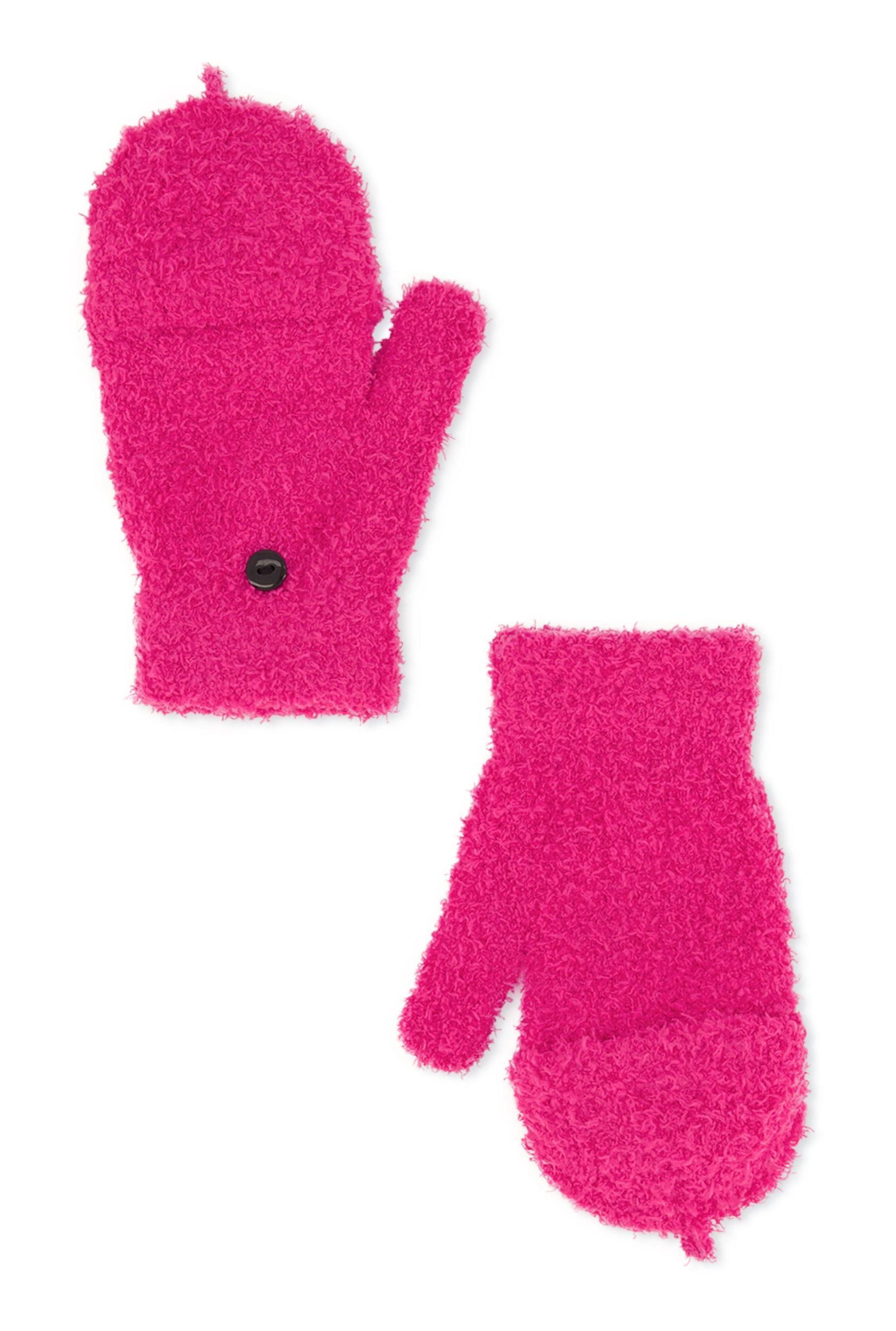 Eyelash Knit Convertible Fingerless Mittens Female Product Image