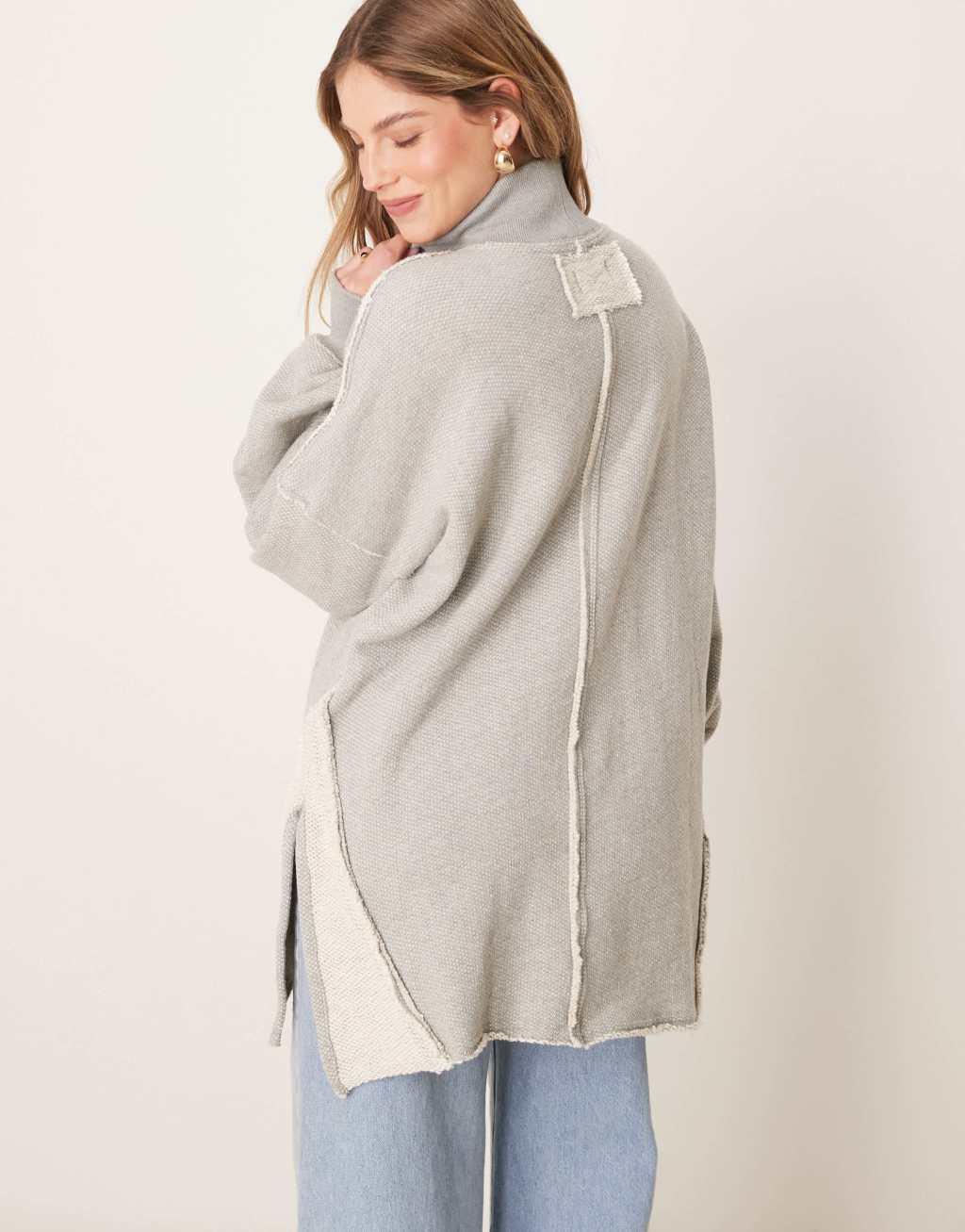 Free People super relaxed sweater in heather gray Product Image