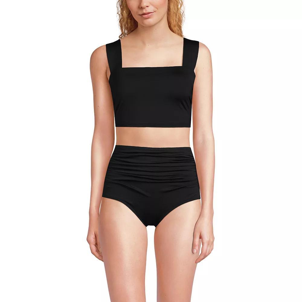 Women's Lands' End D-Cup Square Neck Tankini Swim Top, Size: 12D, Black Product Image