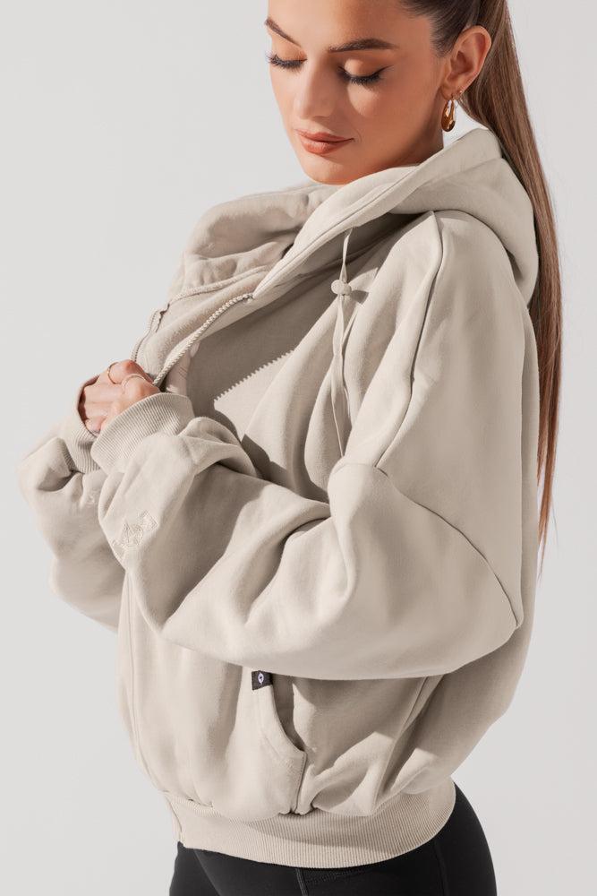 Zip Cloud Hoodie - Seashell  Product Image
