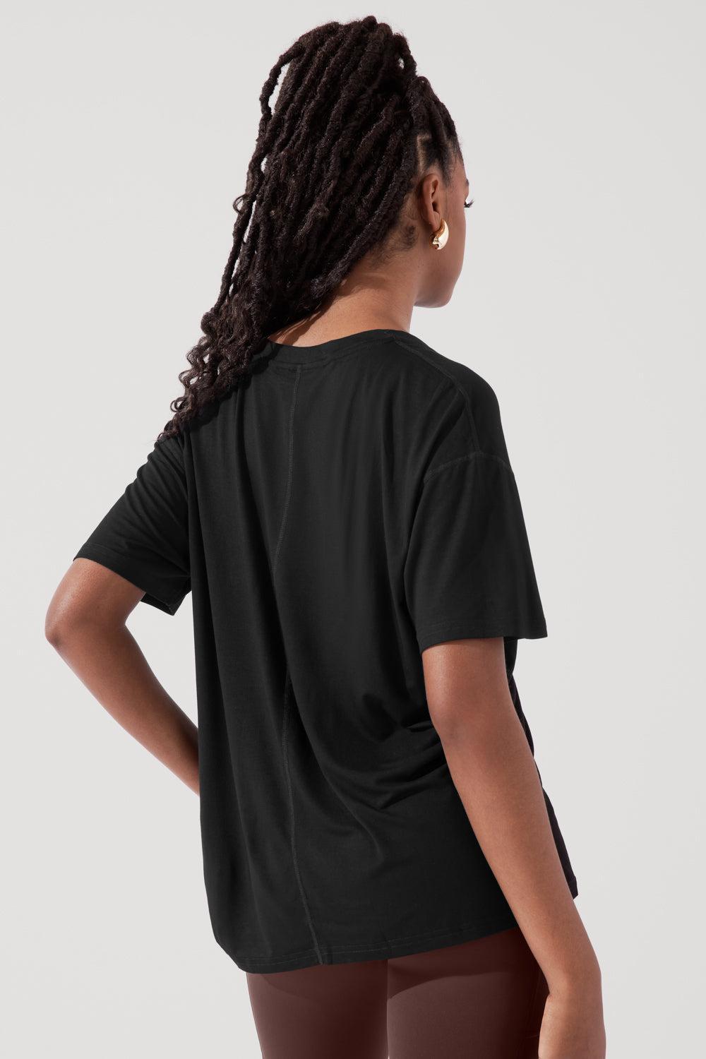 Daring Deep V Tee - Black Product Image