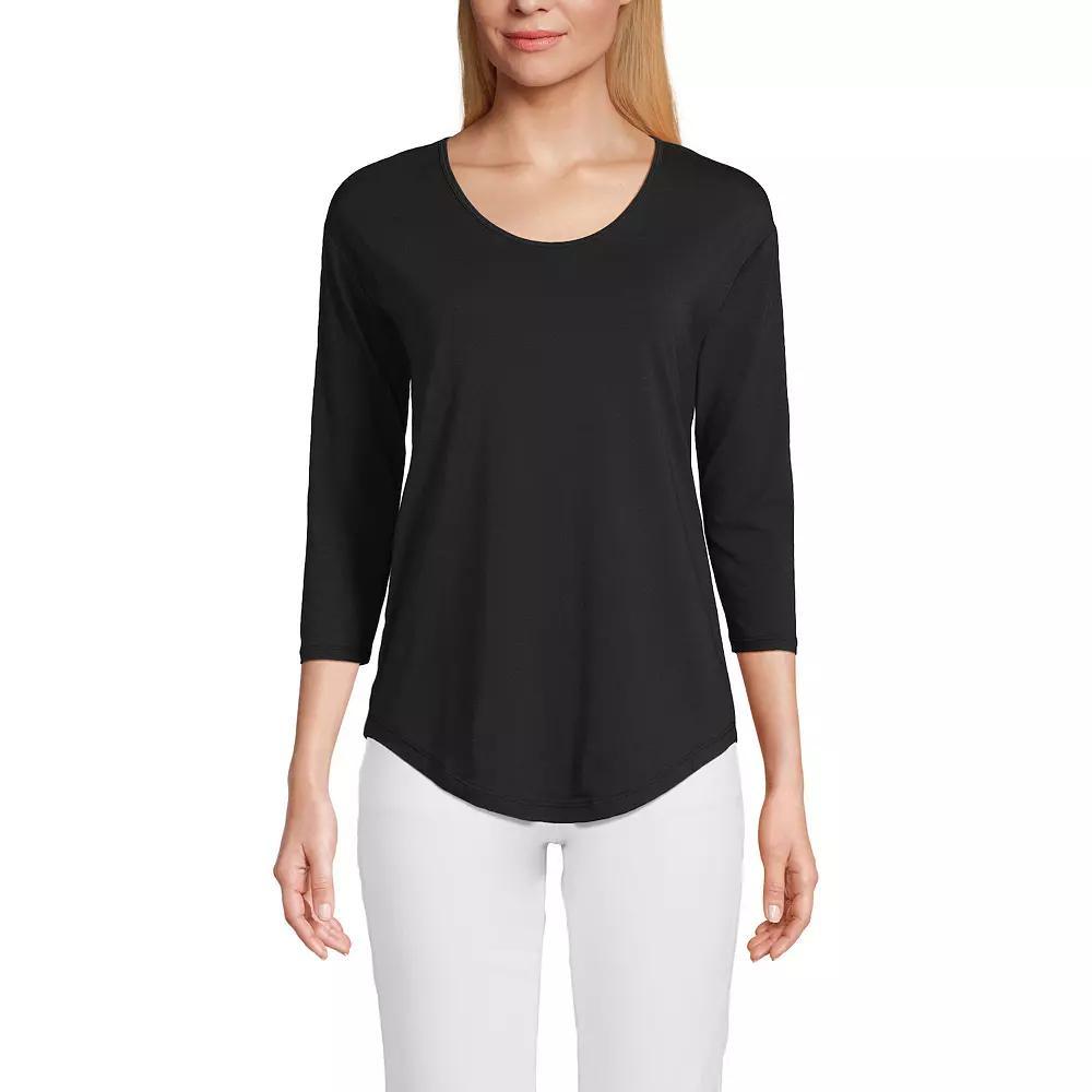 Women's Lands End Lightweight Jersey Tunic Top, Size: Medium, Black Product Image