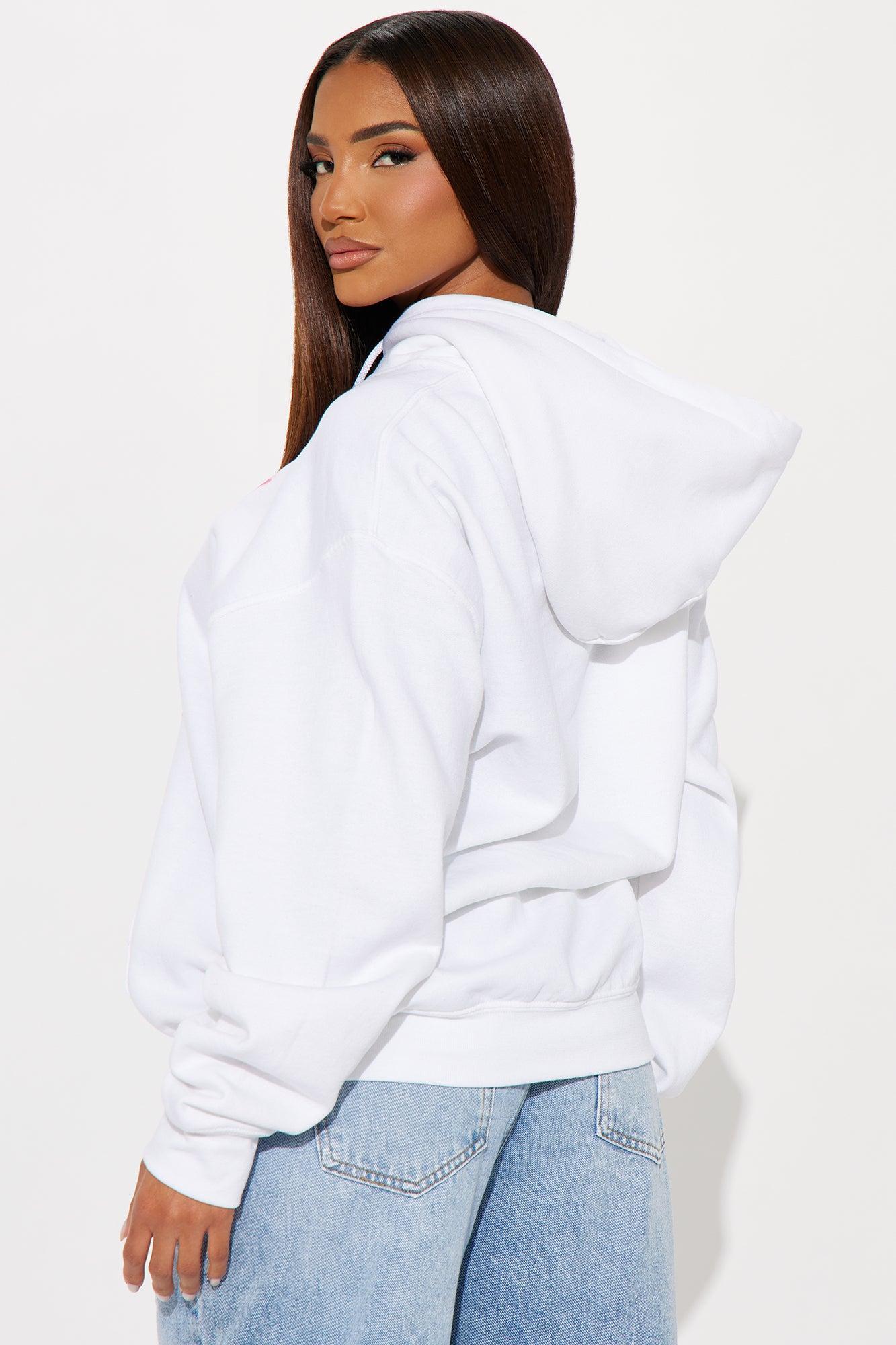 Flirty Hello Kitty Sweatshirt Hoodie - White Product Image