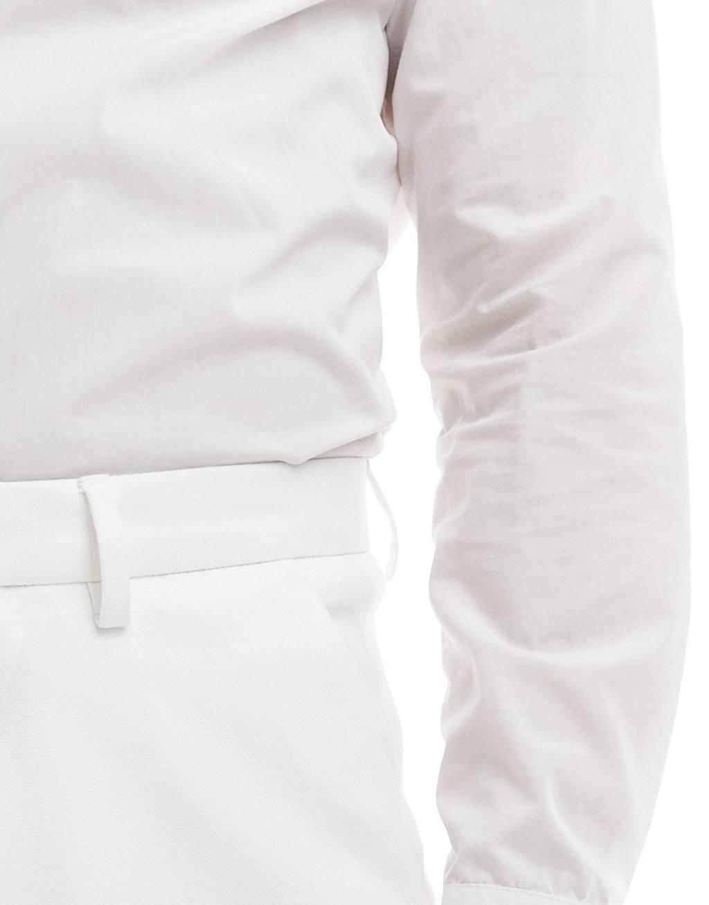 ASOS DESIGN wide fit suit pants in white Product Image