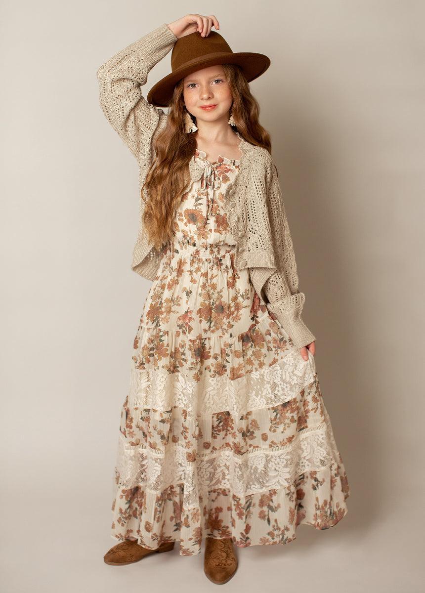 Jelina Sweater in Light Taupe Girls Product Image