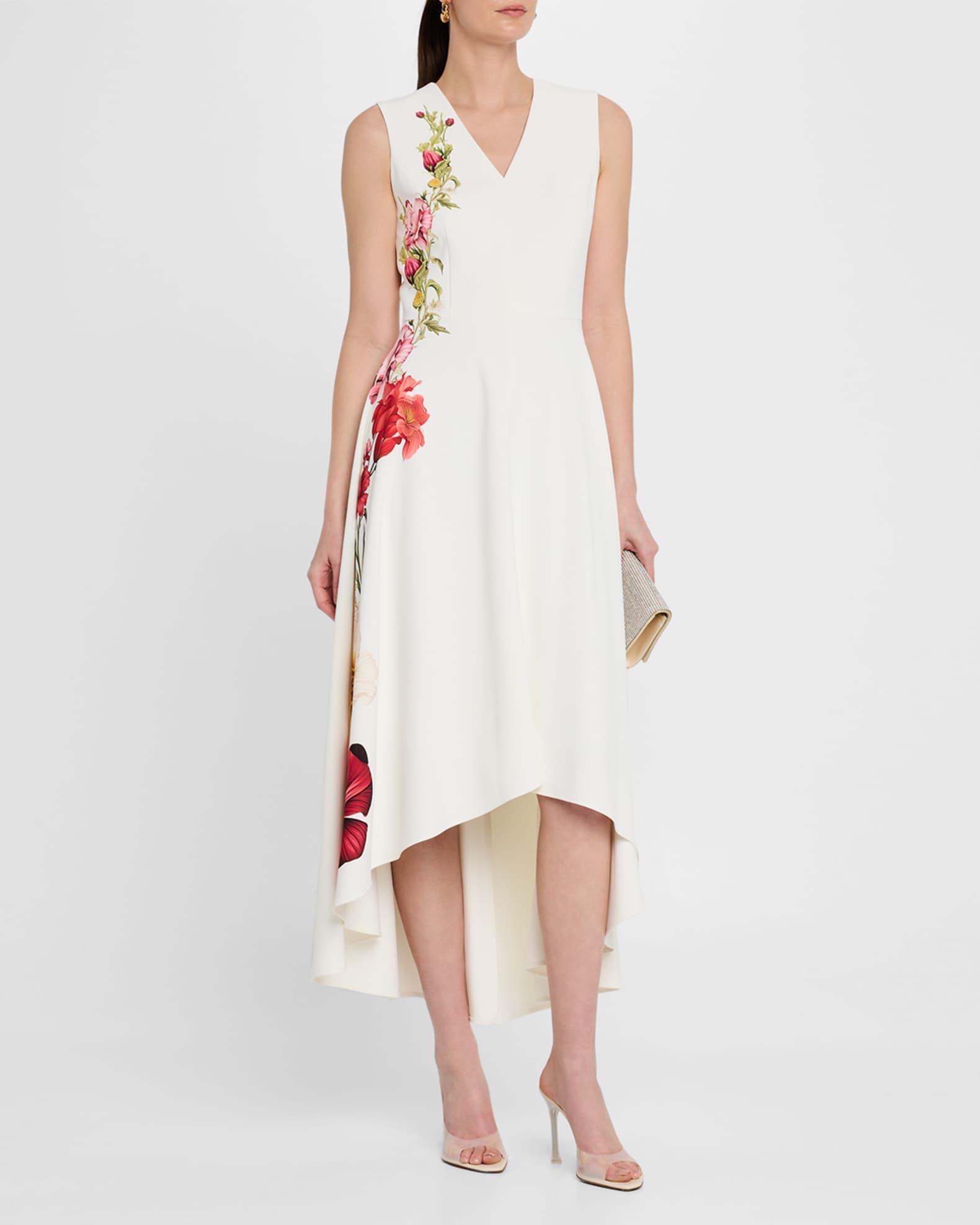 Sleeveless High-Low Crepe Maxi Dress Product Image