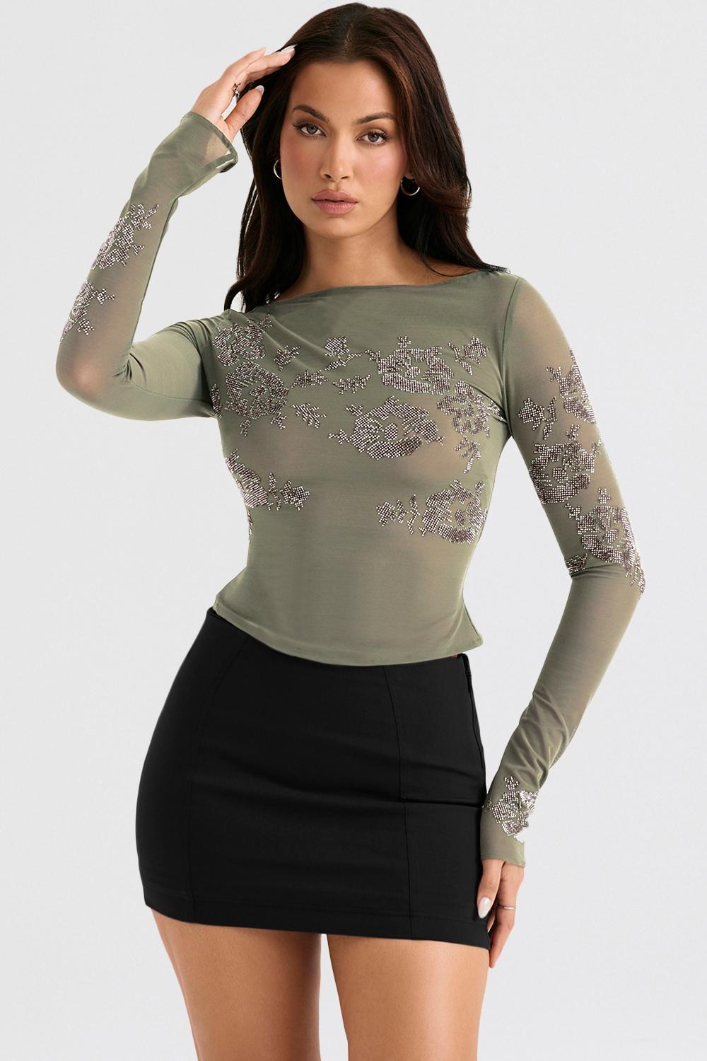 Nisha Black Sculpting Mini Skirt Product Image
