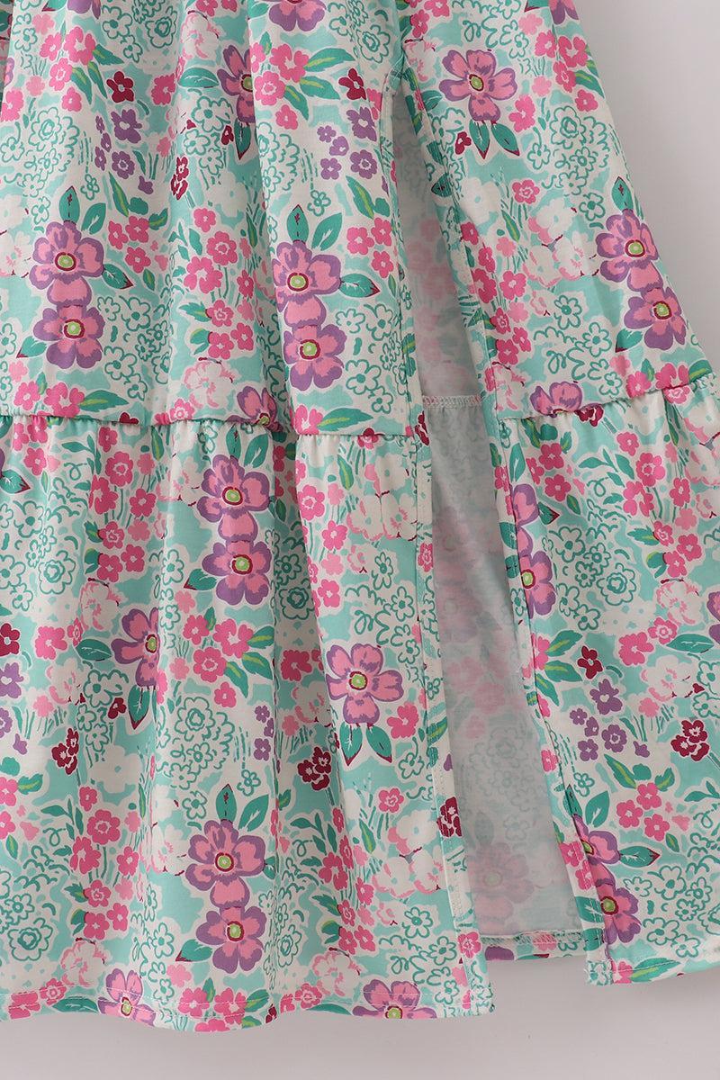 Bow applique print mom&me dress Product Image
