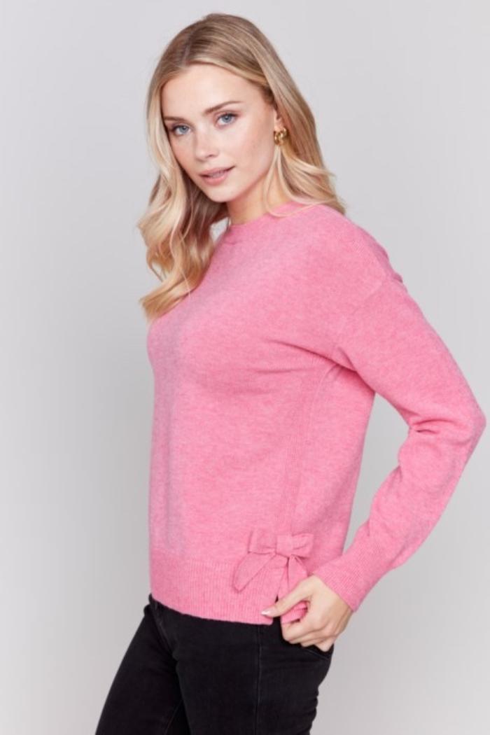 Side Bow Crewneck Sweater Product Image