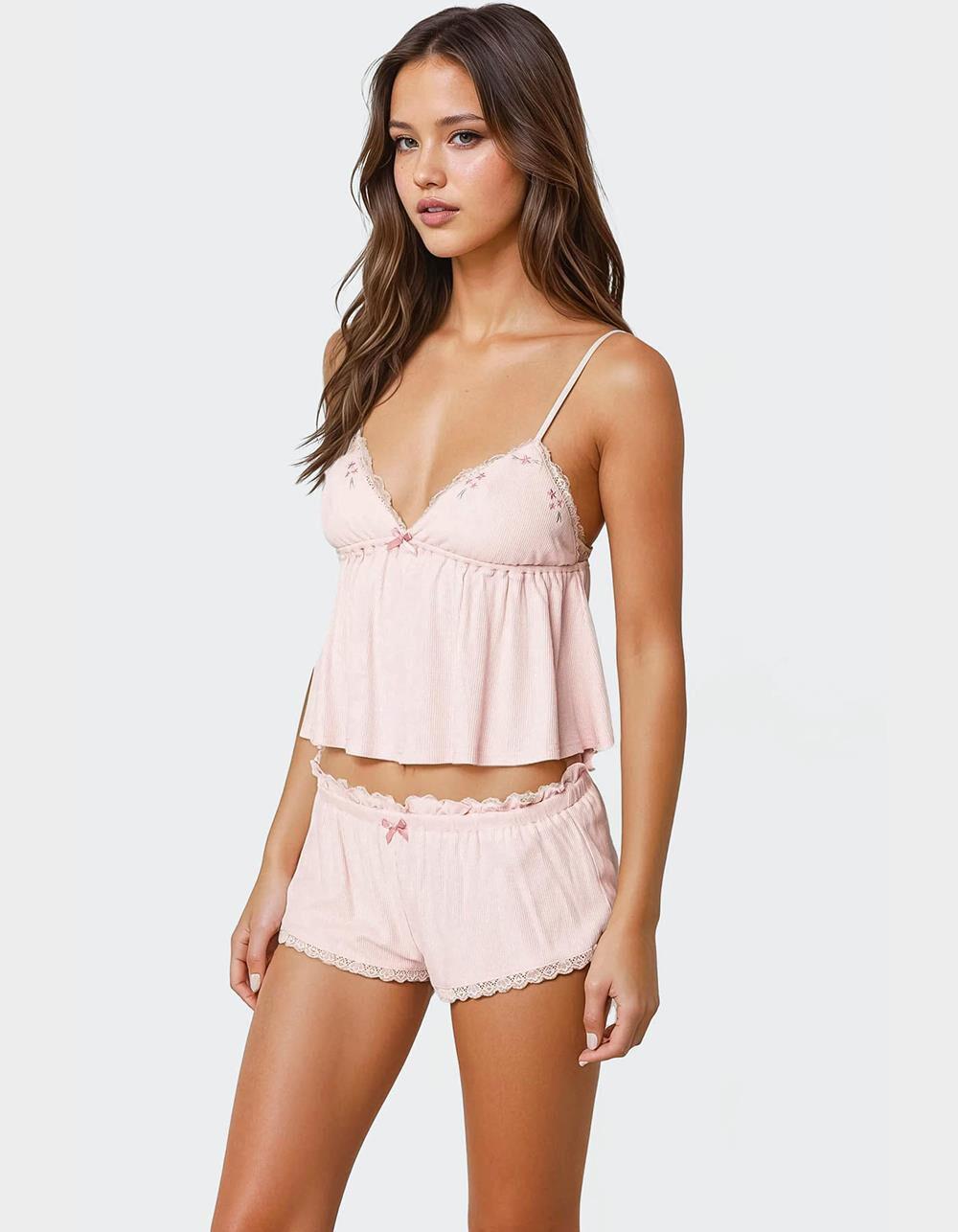 EDIKTED Dream Babydoll Waffle Tank Top Product Image