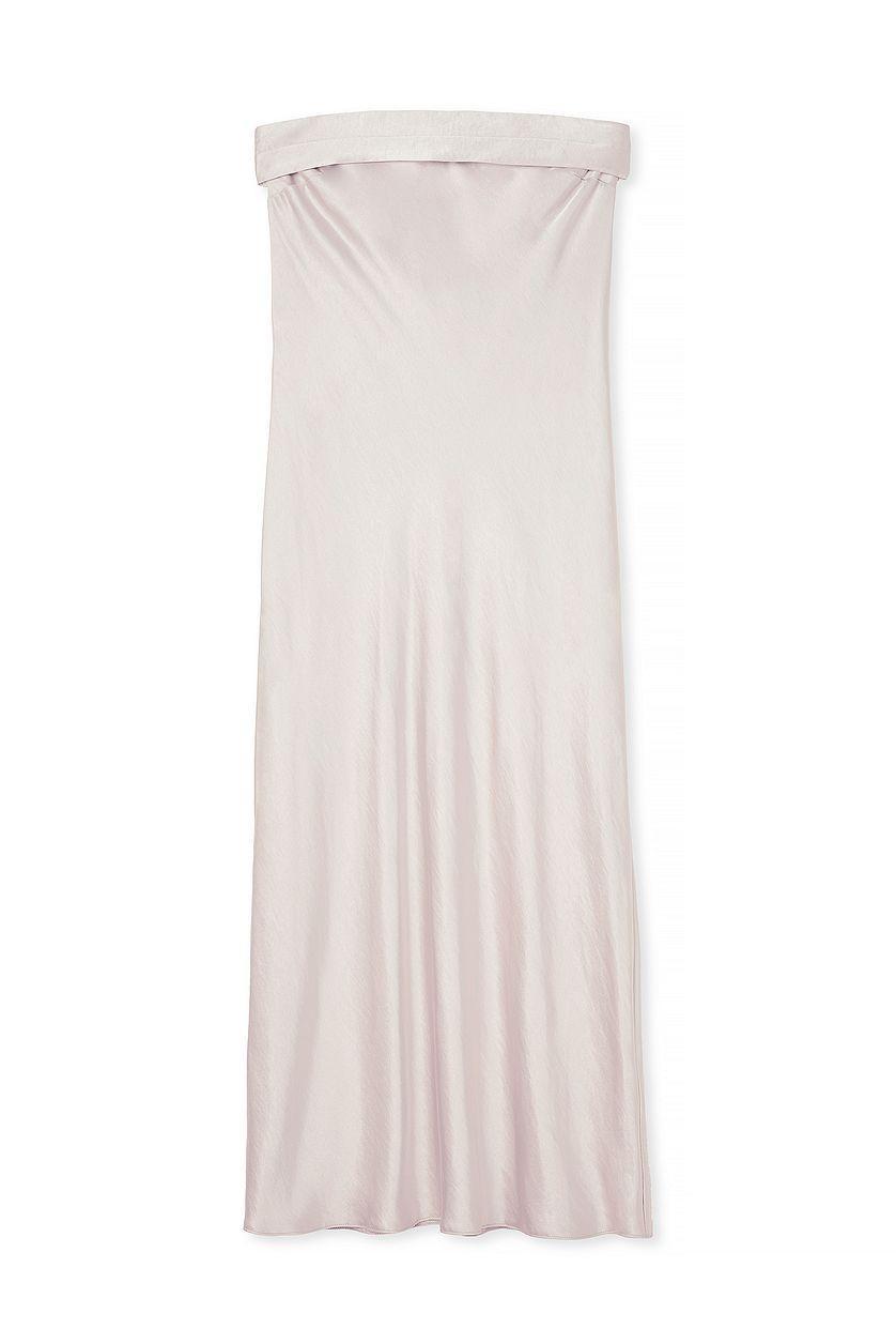 Fold Detail Bandeau Satin Dress Product Image