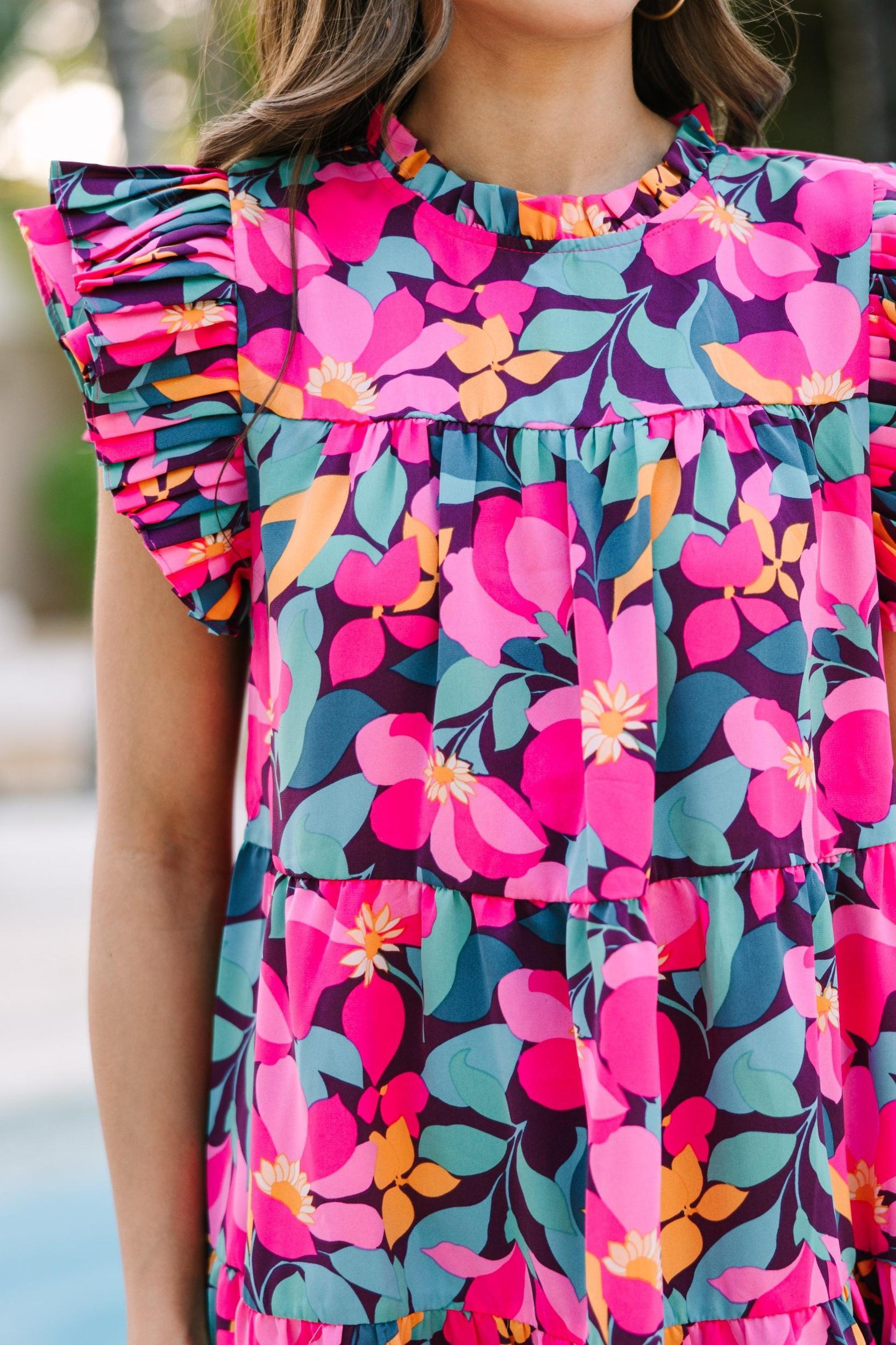 Make My Day Eggplant Purple Floral Babydoll Dress Female Product Image