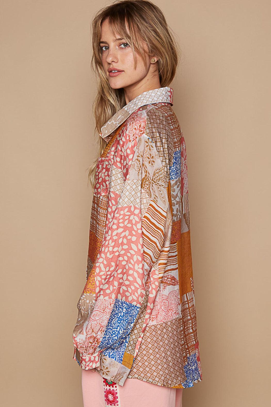 Multi Patterns Long Sleeve Top Product Image