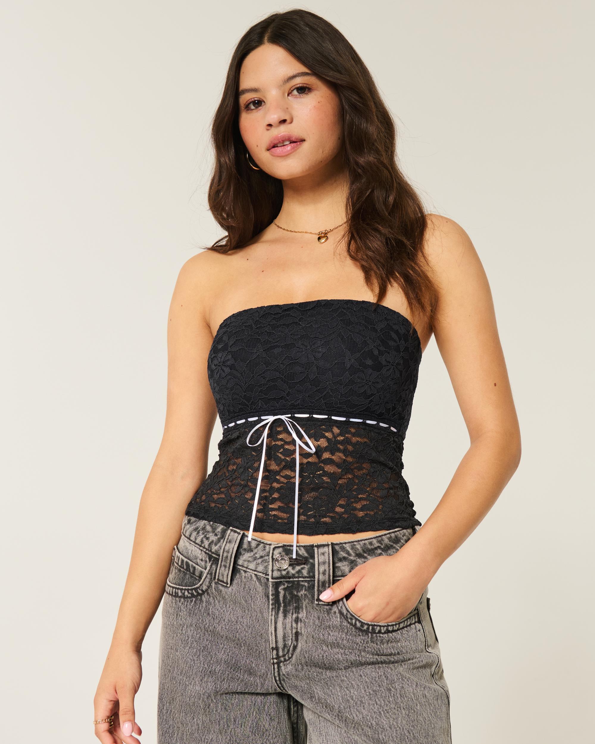 All-Over Lace Tube Top Product Image