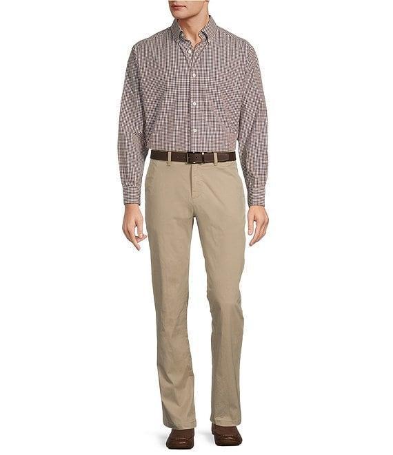 Roundtree & Yorke Long Sleeve Check Pattern Slub Sport Shirt Product Image