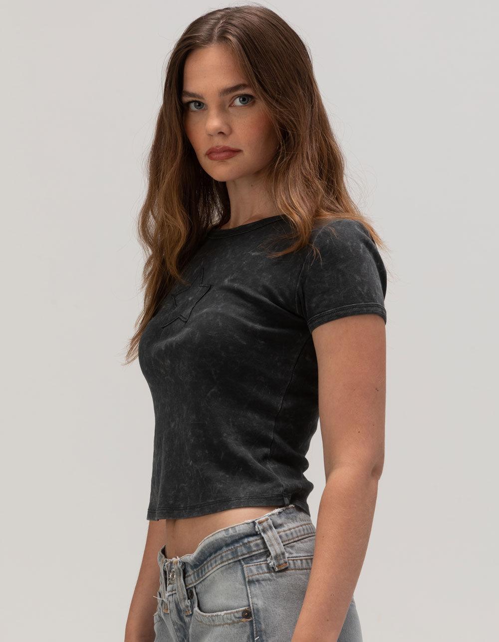 RSQ Womens Star Washed Tee - GRAY Product Image