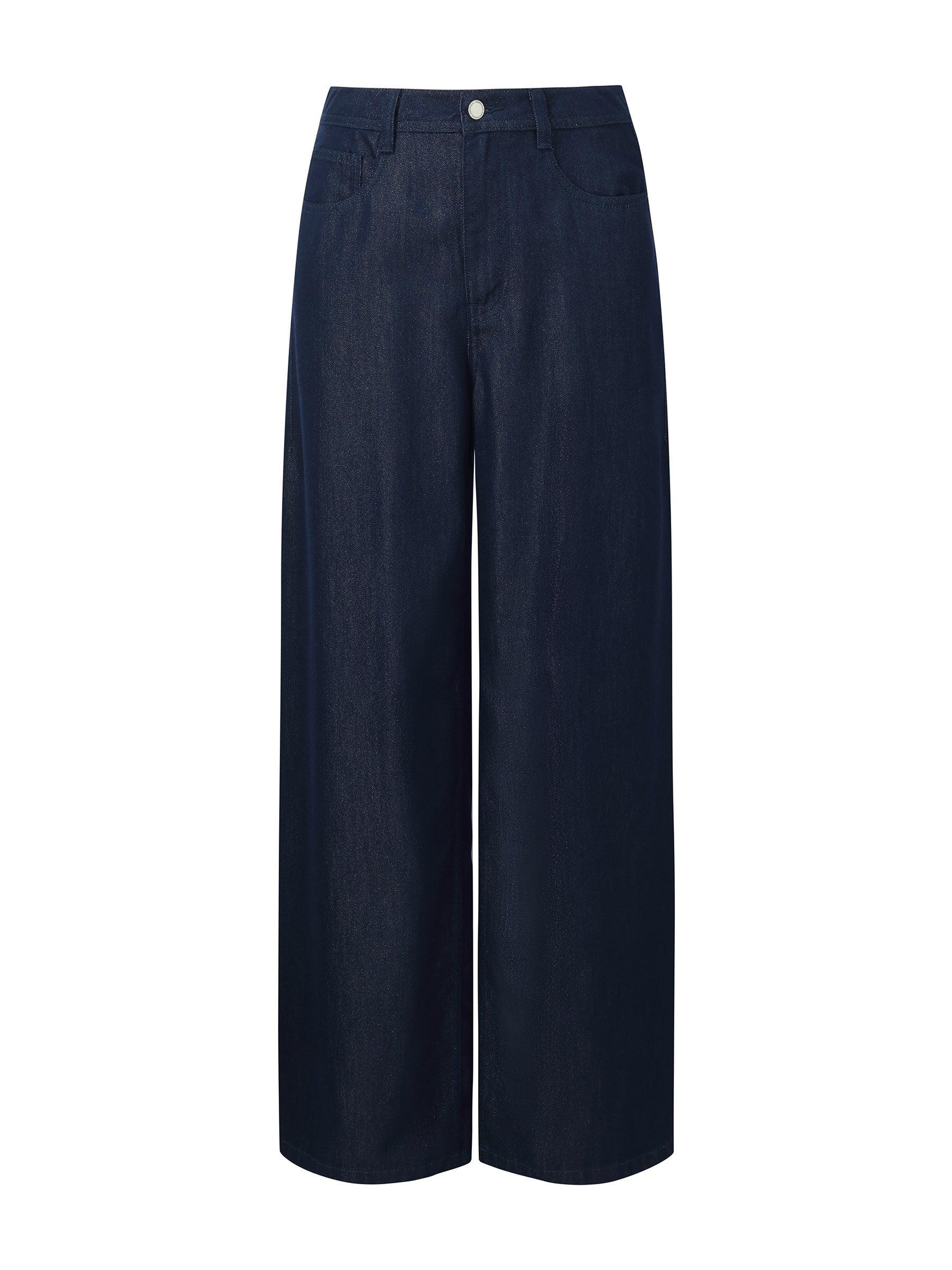 Denim Glitter Detailed Women Loose Straight Jeans Product Image