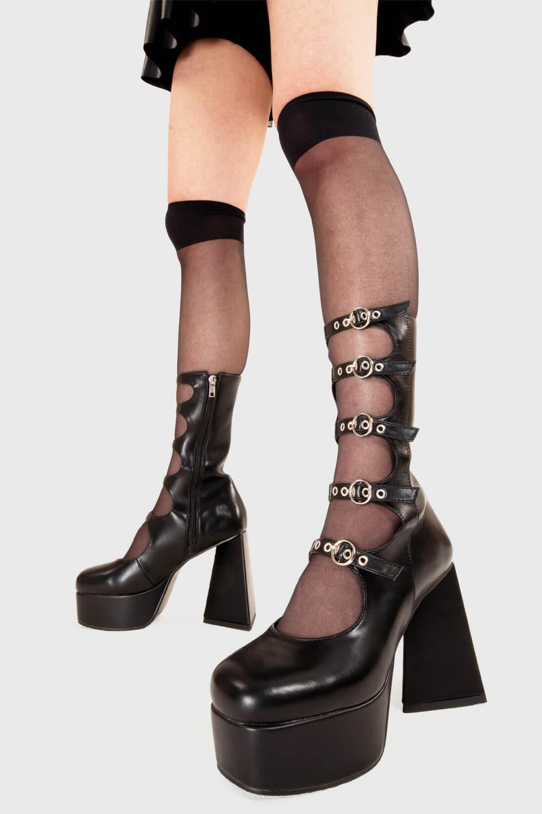 Padlock Platform Calf Boots Product Image