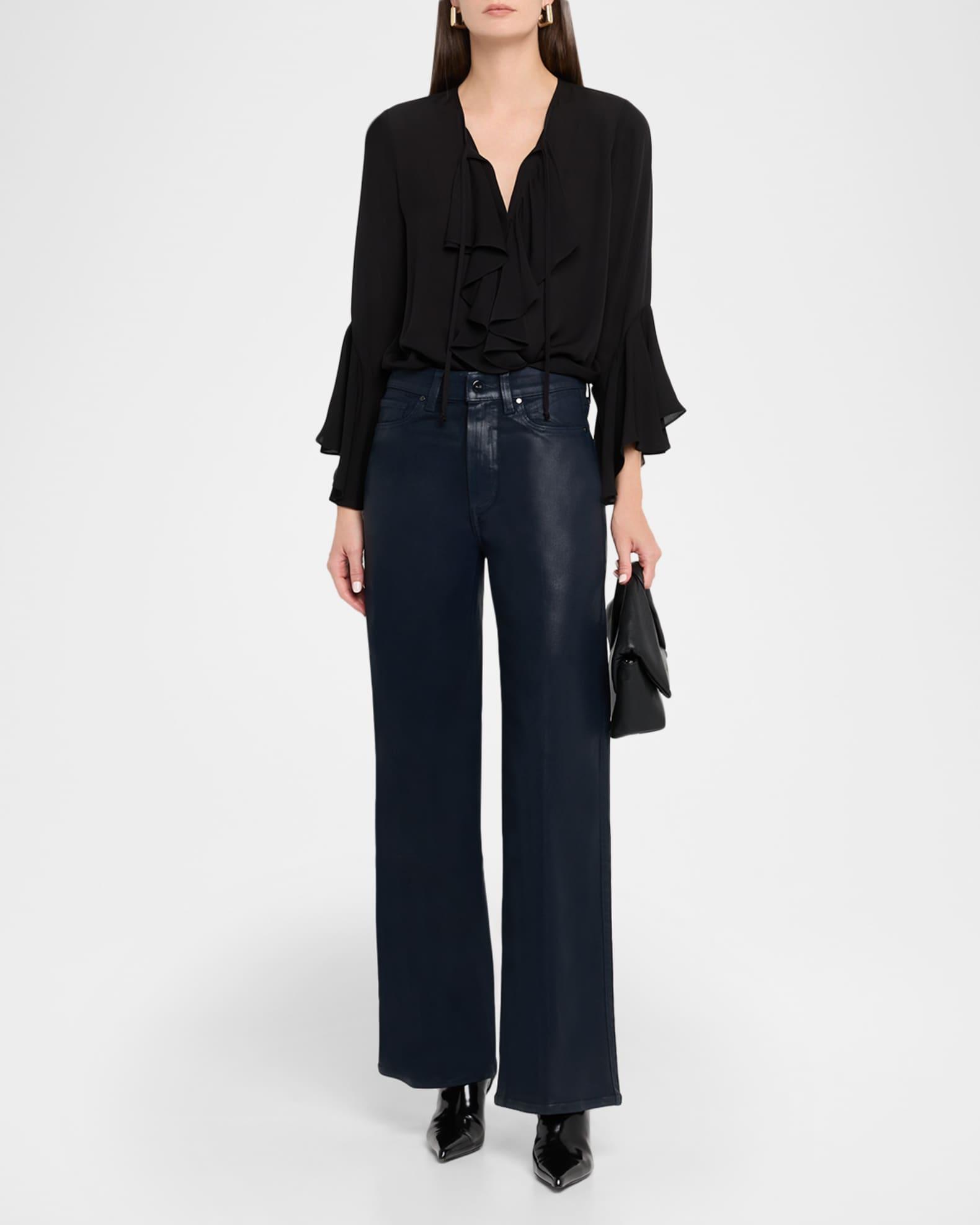 Sasha Coated Wide-Leg Jeans Product Image