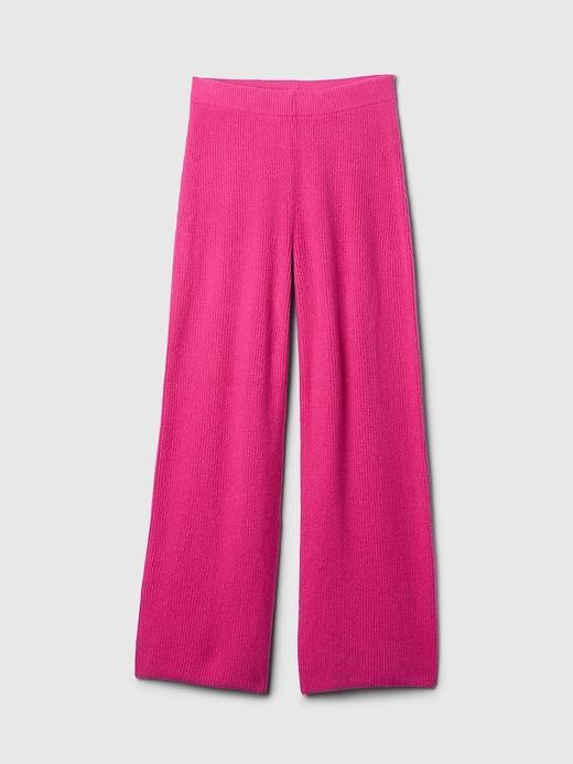 CashSoft Shaker-Stitch Sweater Pants Product Image
