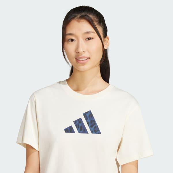 adidas Future Icons Graphic Tee Cream White L Womens Product Image