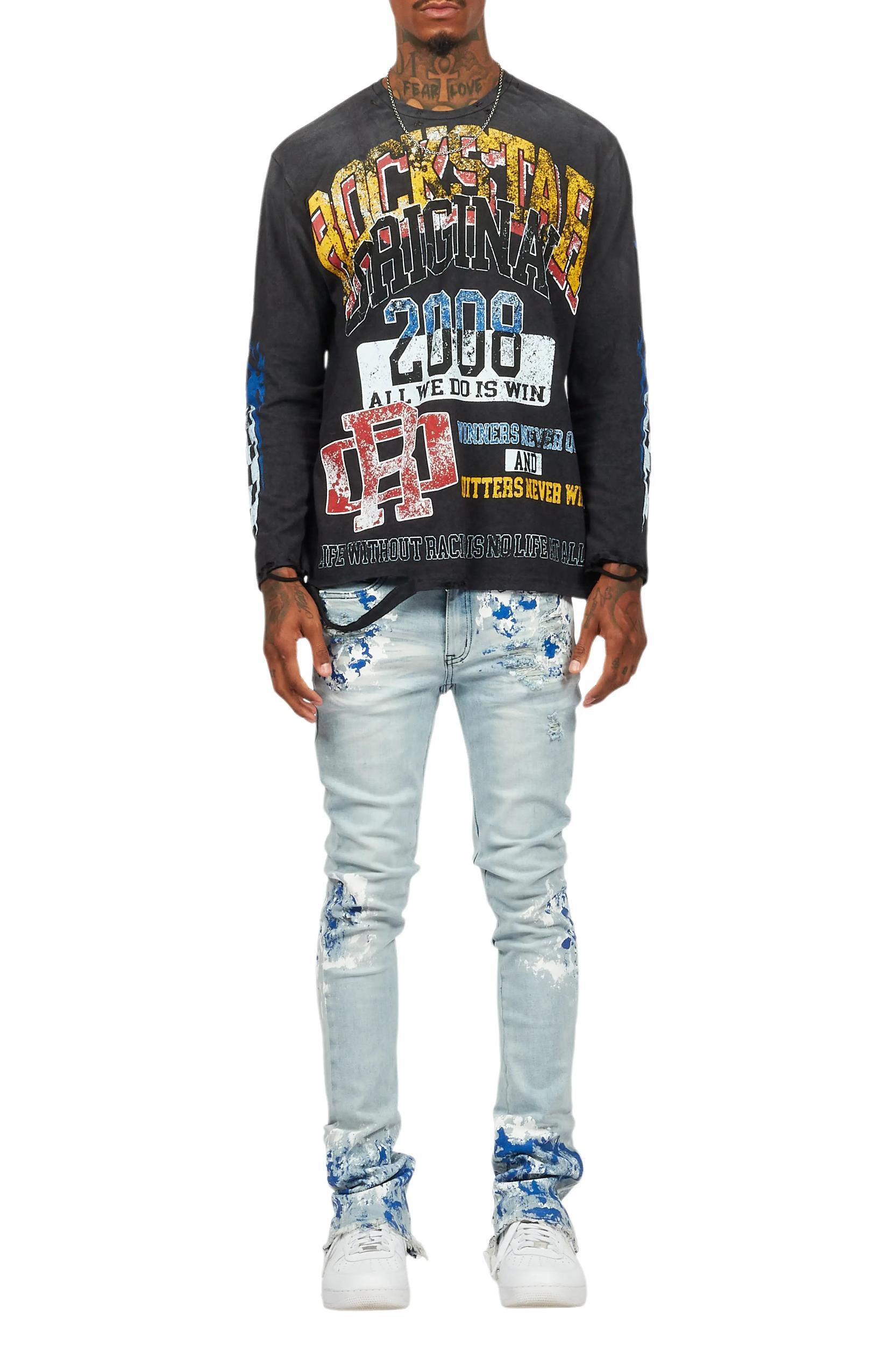 Kodak Blue Painter Stacked Flare Jean Male Product Image
