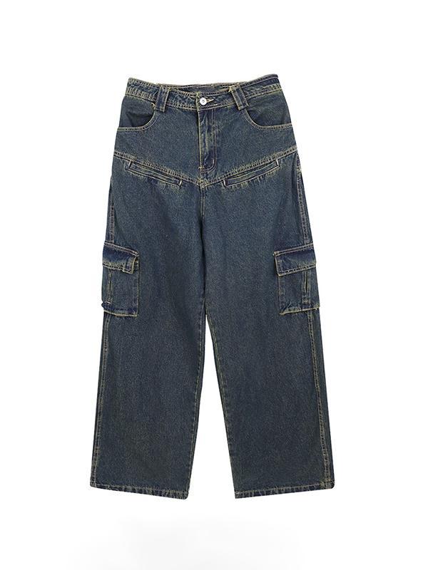Men's Different Pocket Design Cargo Jeans Product Image