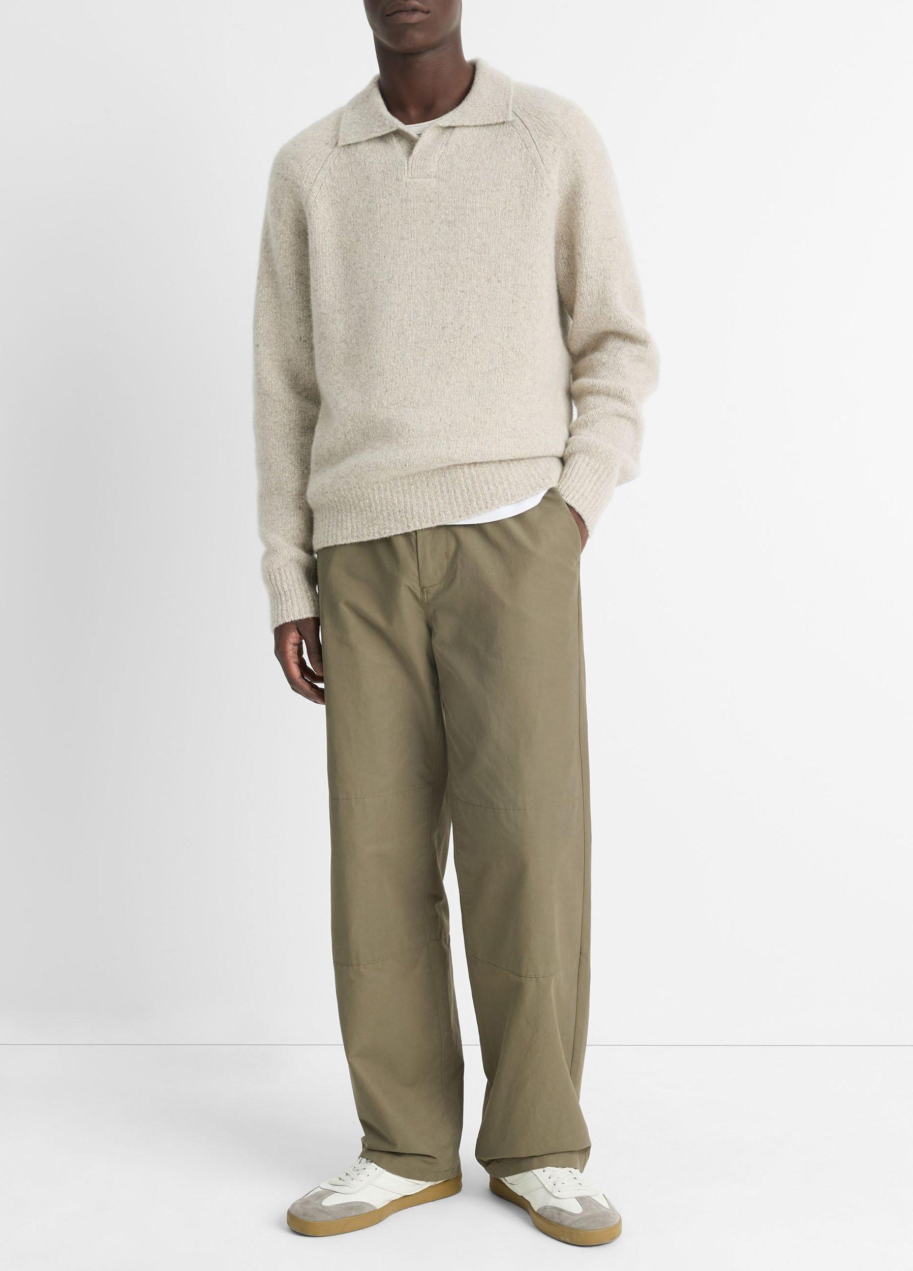 Cashmere Donegal Johnny-Collar Sweater Product Image