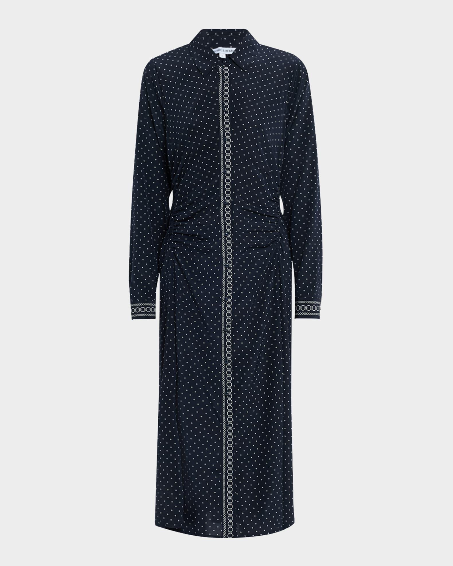 Lex Polka Dot Silk Midi Dress Product Image