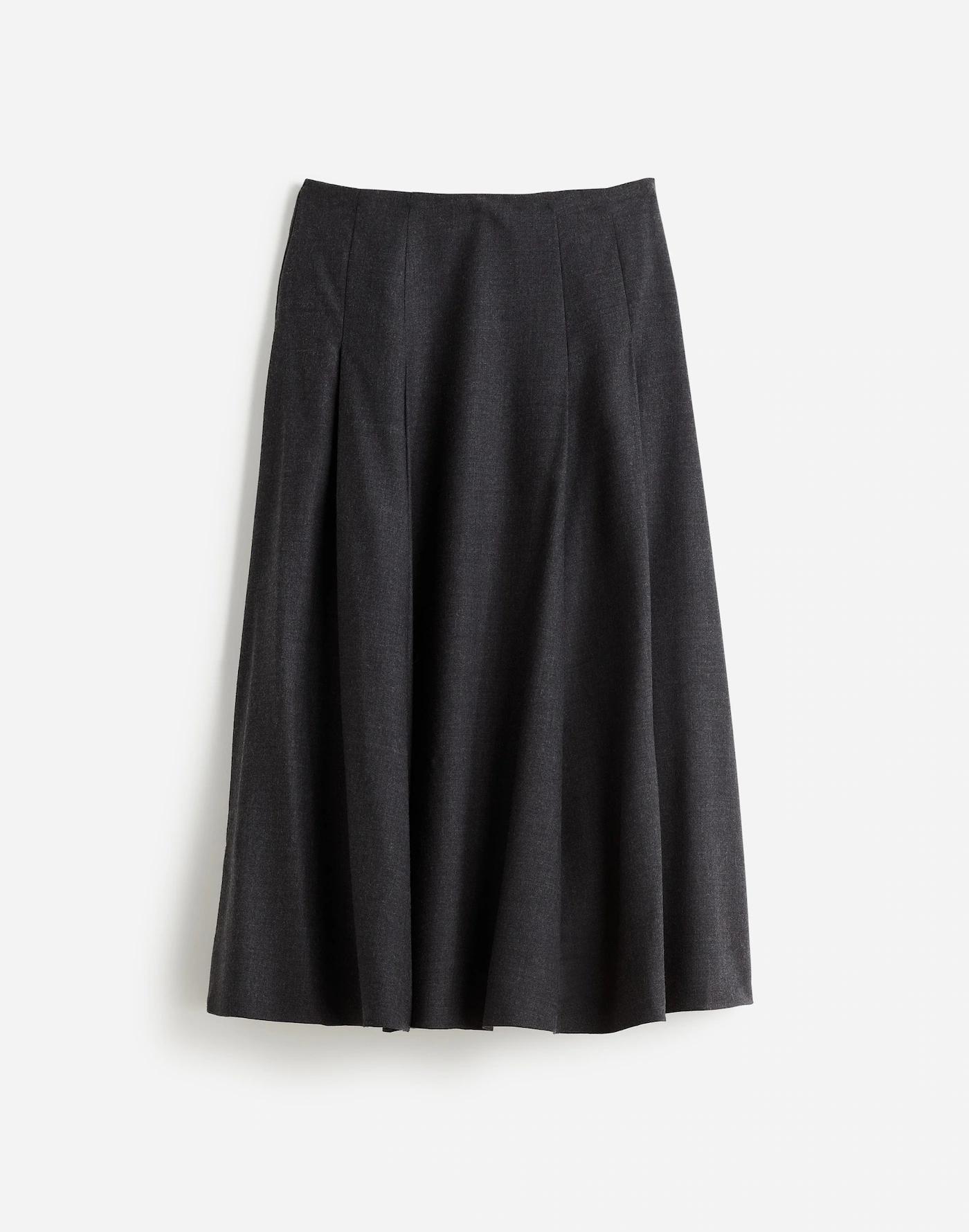 Flannel Pleated Maxi Skirt Product Image