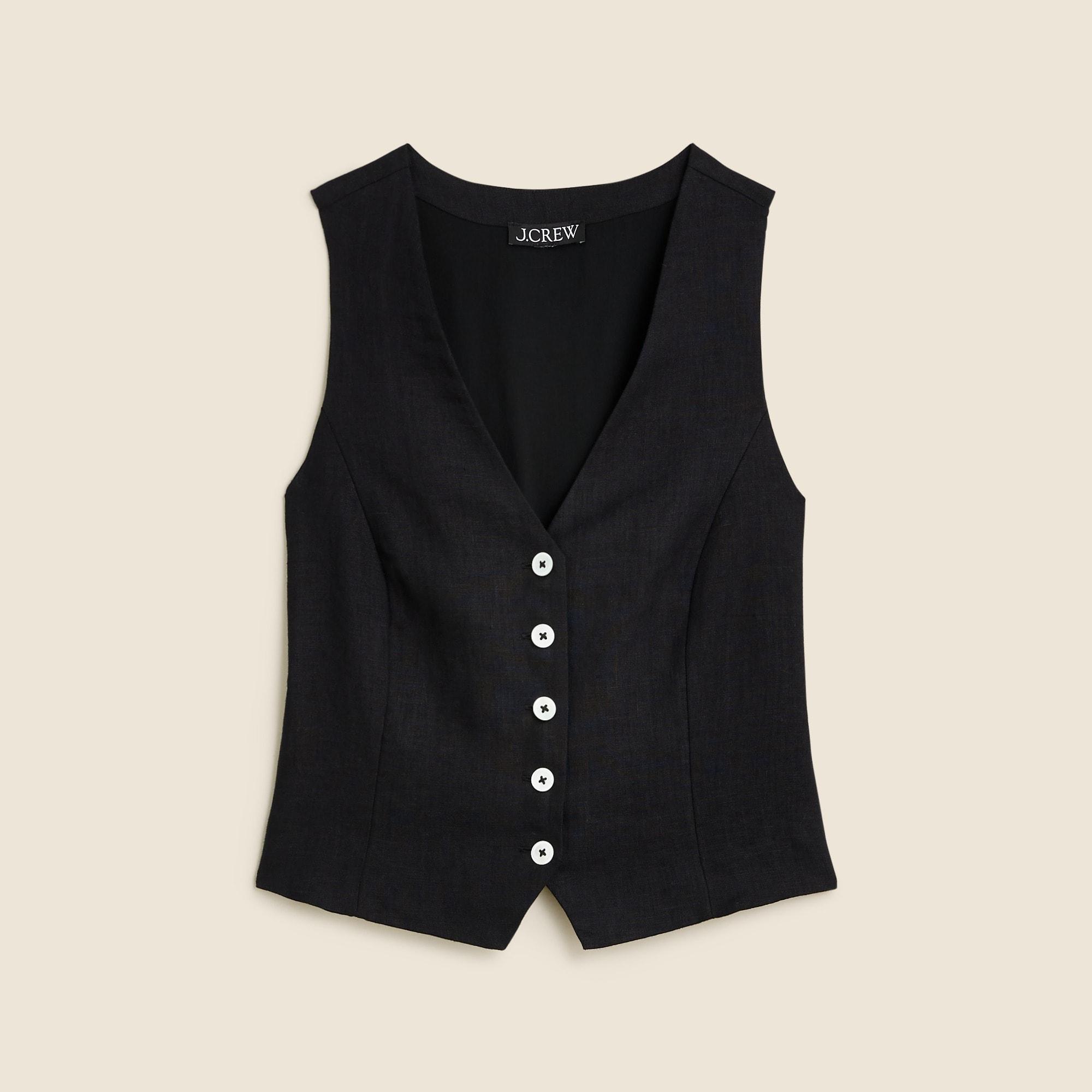 Slim-fit linen vest Product Image
