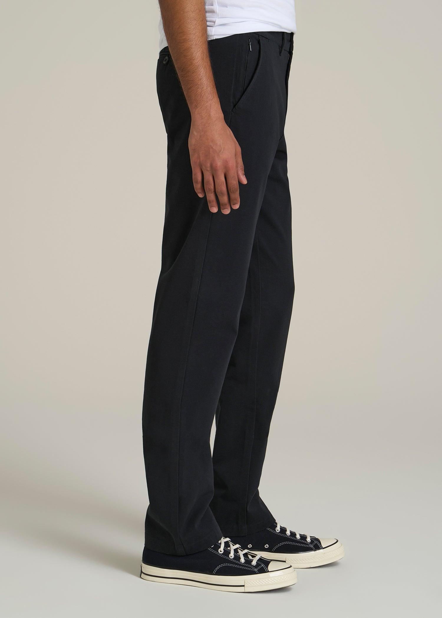 4 Way Stretch Commuter TAPERED Chino Pants for Tall Men in Black Product Image