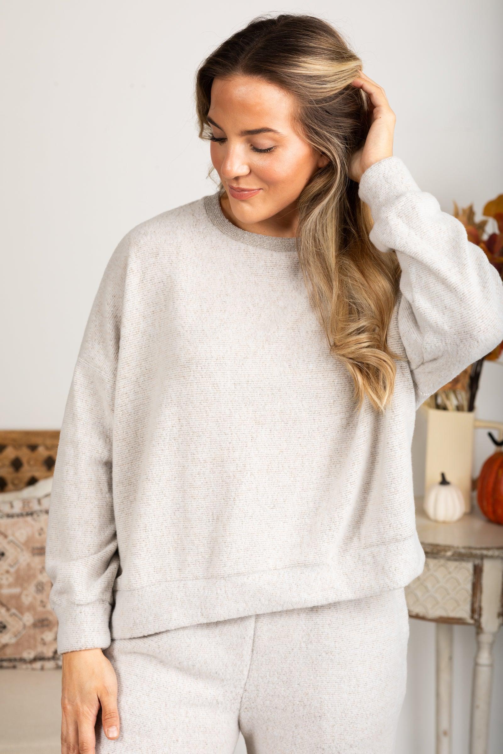 Crewneck Brushed Soft Knit Top Product Image