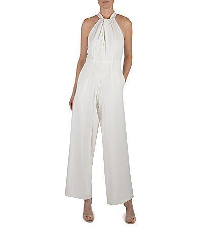 Julia Jordan Halter Twist Neck Sleeveless Pocketed Jumpsuit Product Image