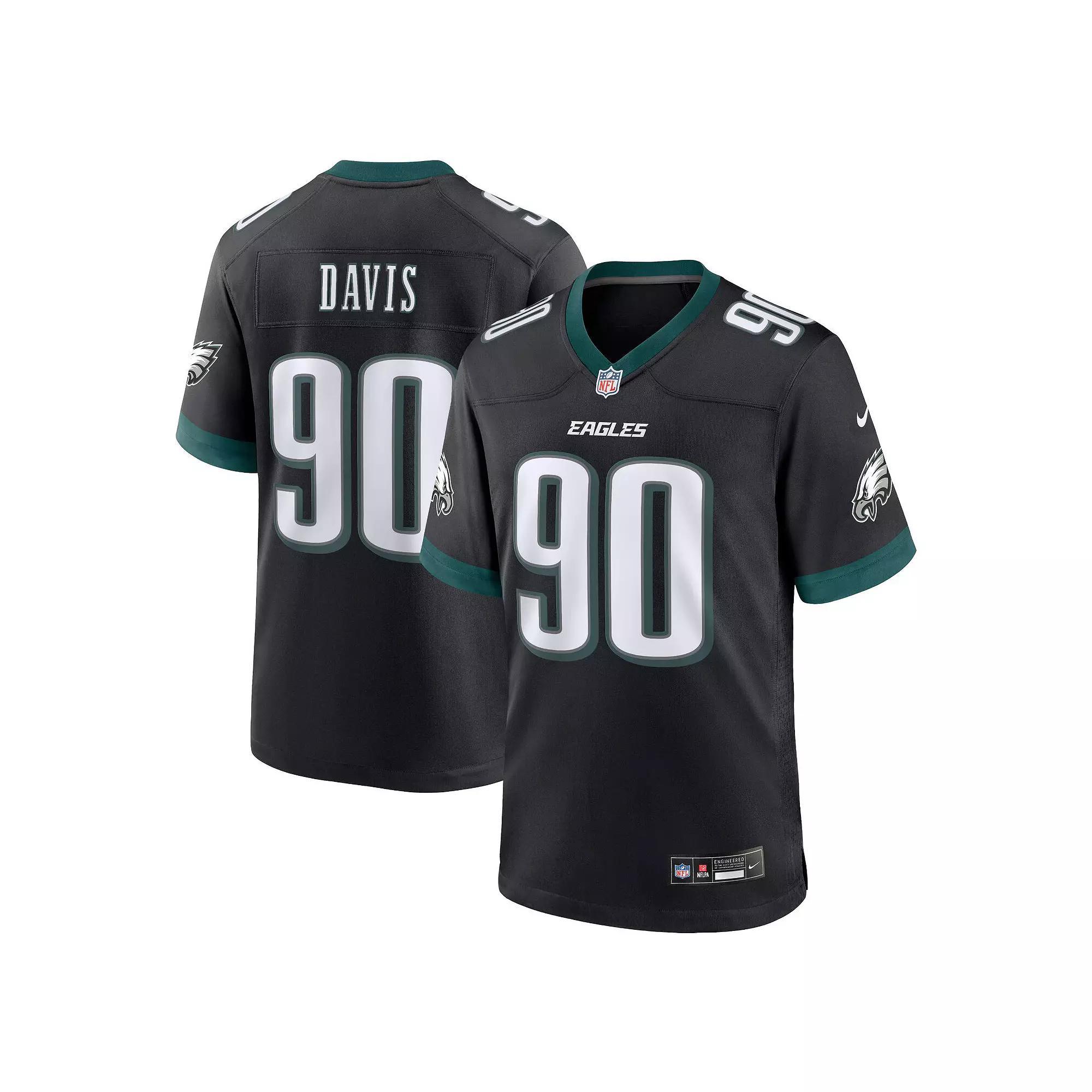 Men's Nike Jordan Davis Black Philadelphia Eagles Alternate Game Jersey, Size: 2XL Product Image