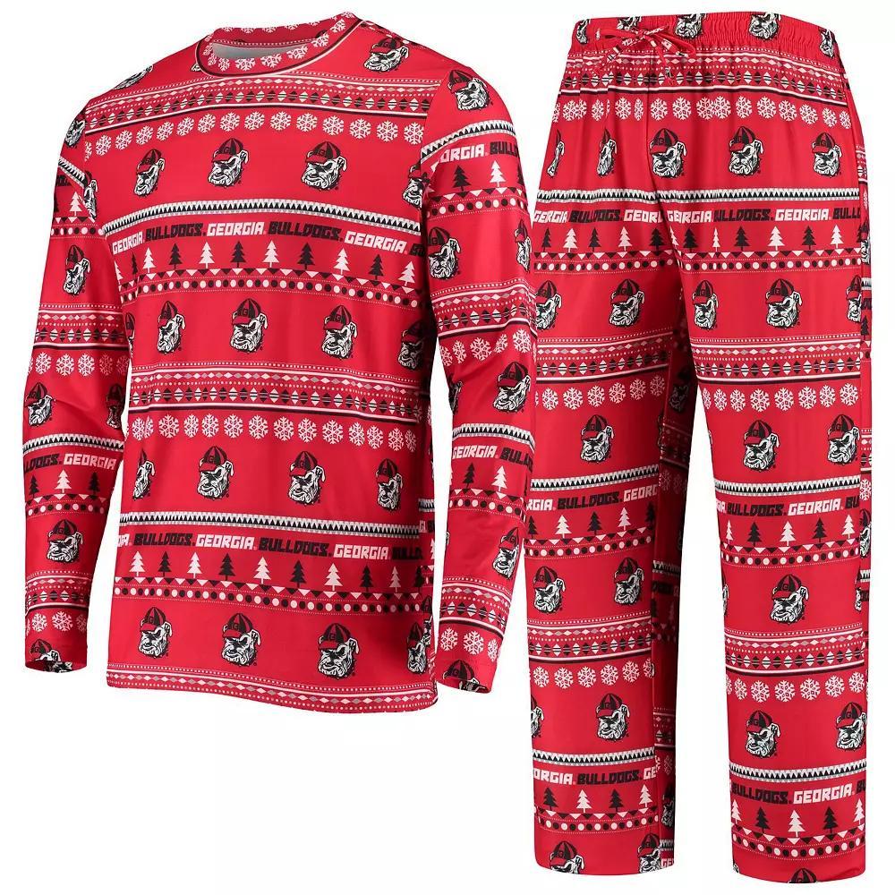 Men's Concepts Sport Red Georgia Bulldogs Ugly Sweater Knit Long Sleeve Top and Pant Set, Size: Medium Product Image