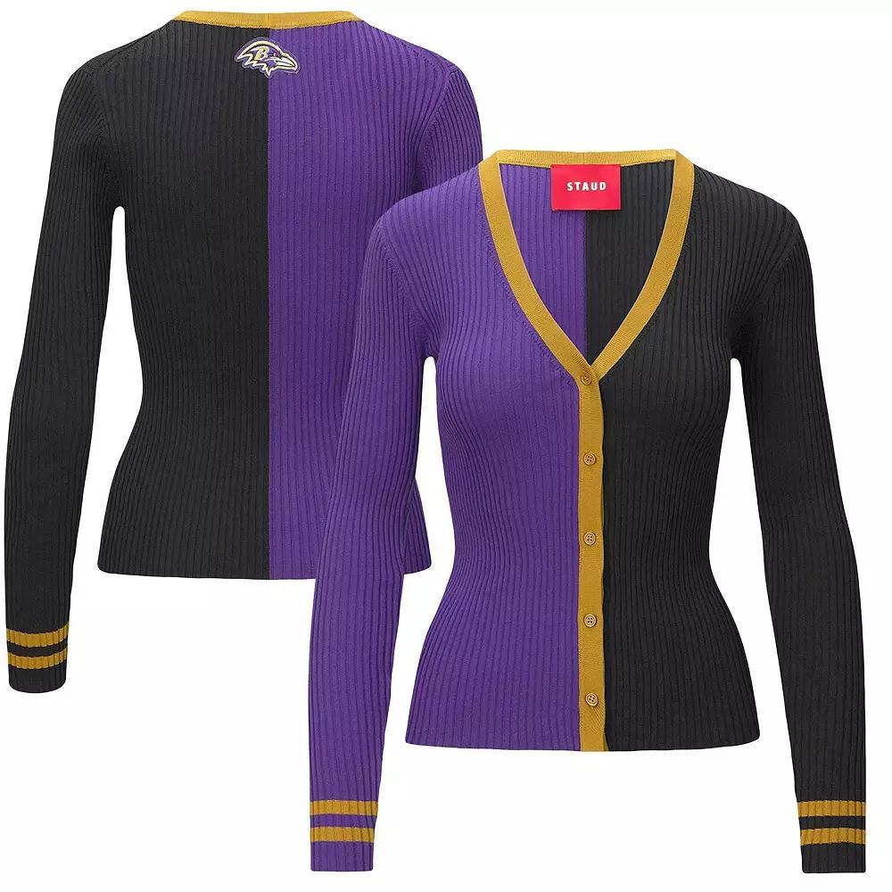 Women's STAUD Purple/Black Baltimore Ravens Cargo Sweater, Size: XL Product Image