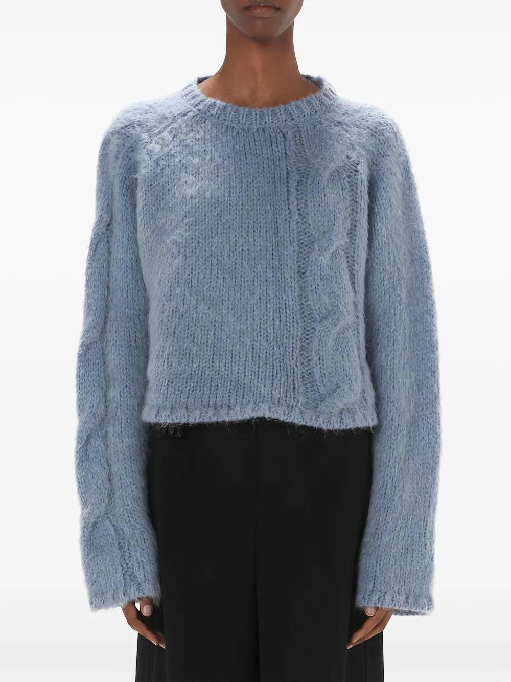 cable-knit cropped sweater Product Image