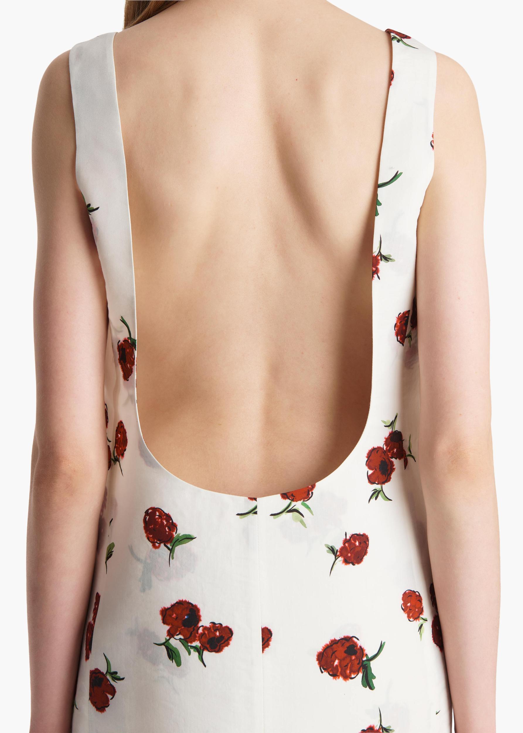 Pranta Dress in Cream with Raspberry Print Product Image