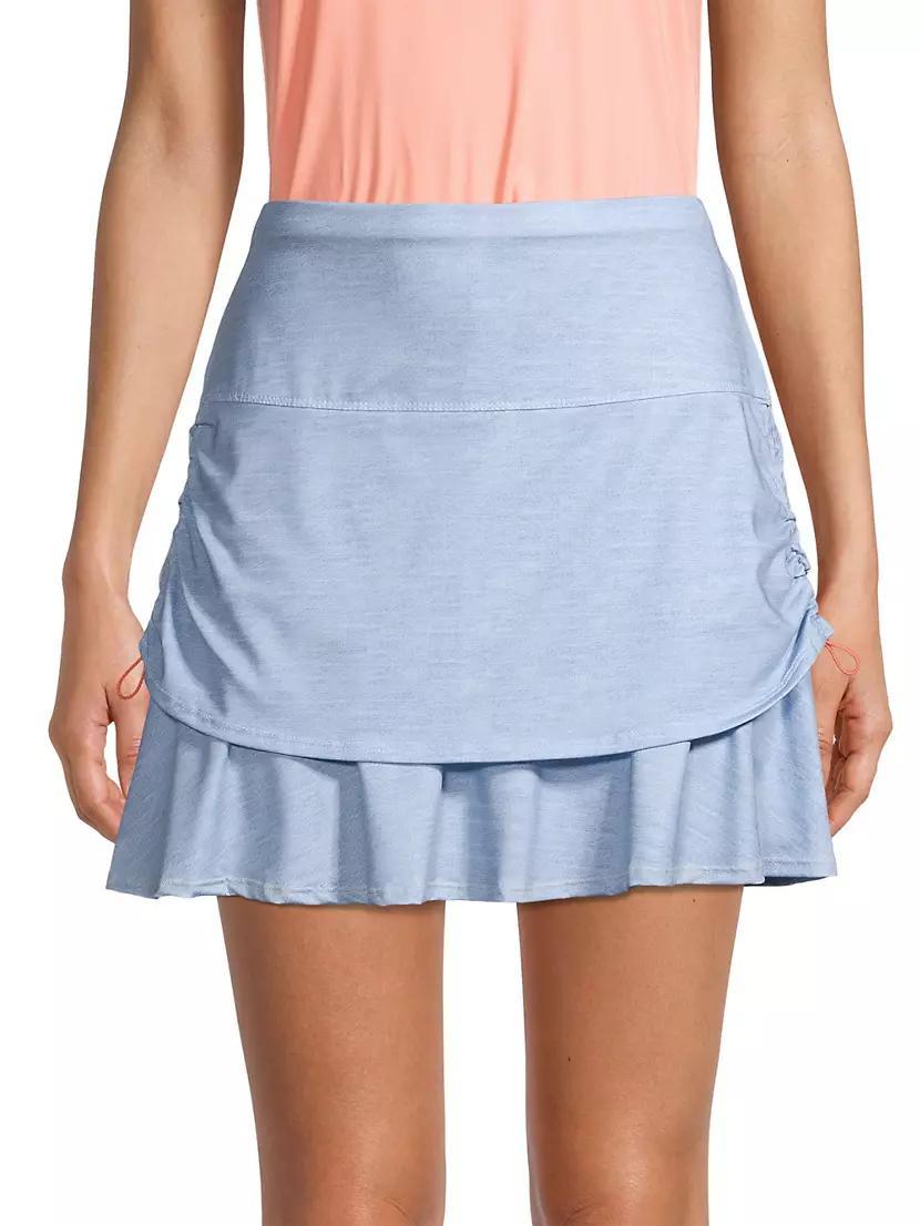 Chambray Drawstring Layered Skort Product Image