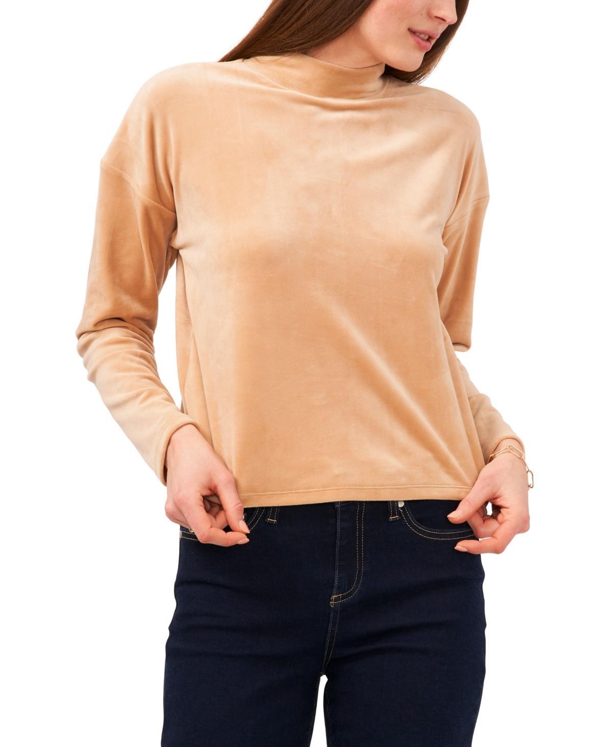 1.STATE Drop Shoulder High Neck Top Forest) Women's Sweater Product Image