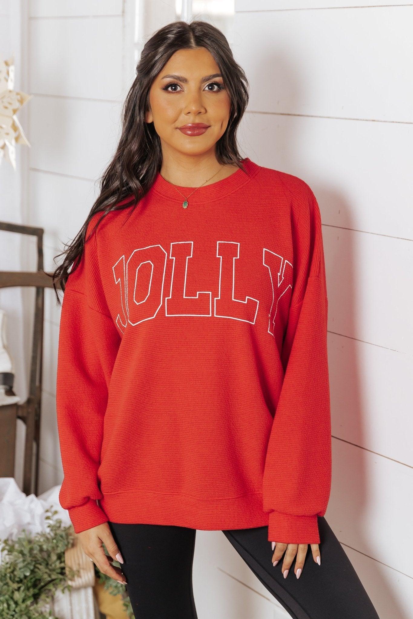 Jolly Red Graphic Sweatshirt - FINAL SALE Product Image