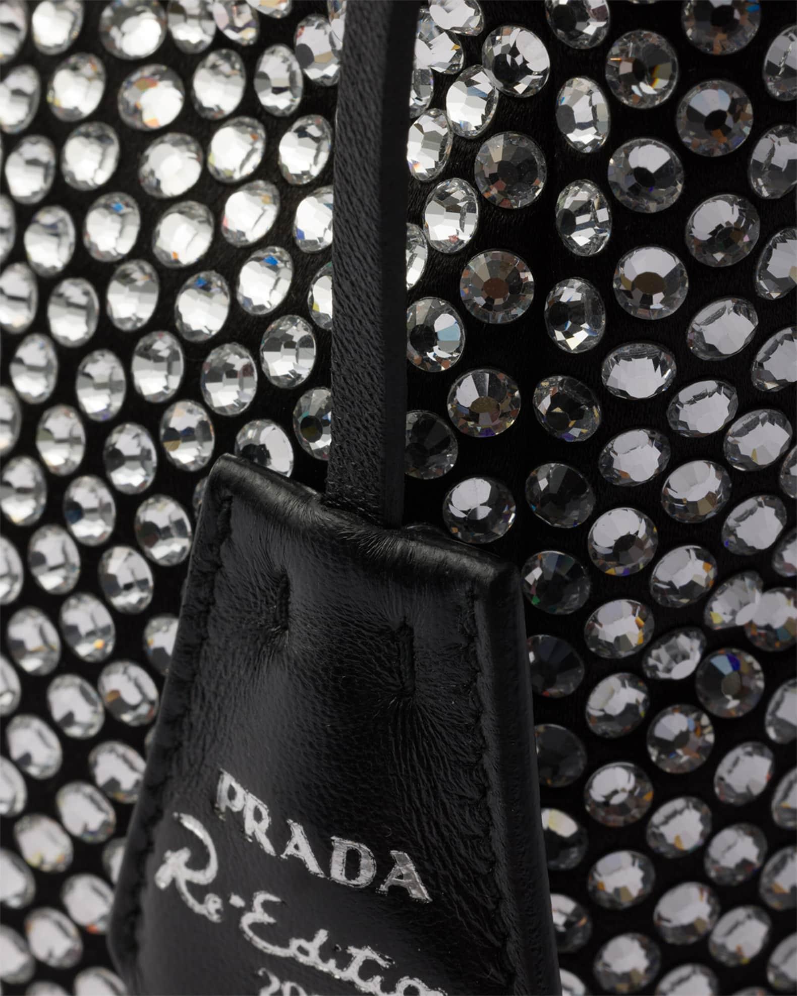Re-Edition Crystal-Studded Satin Mini Hobo Bag Product Image