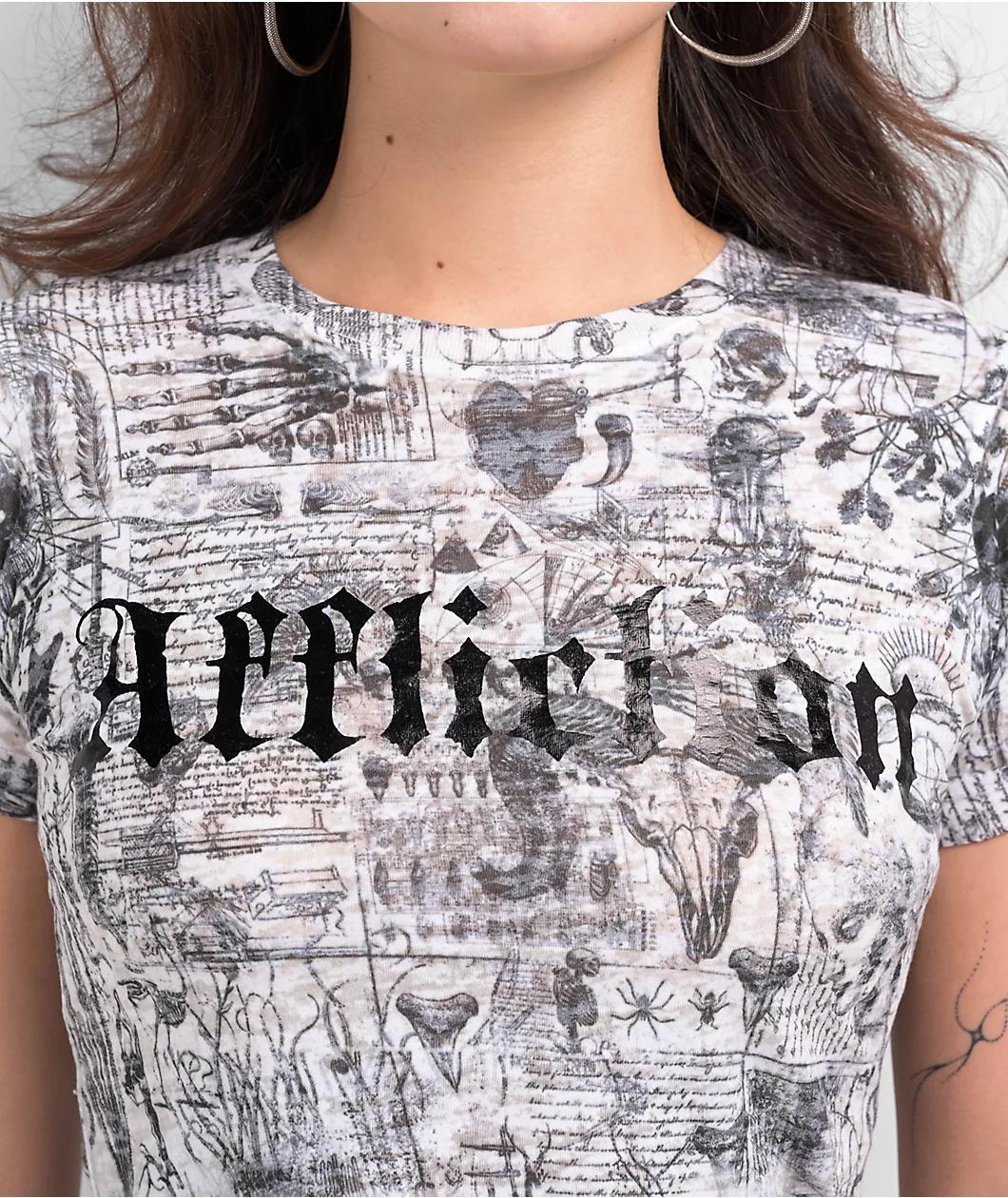 Affliction Iggy Punk White Crop T-Shirt Product Image