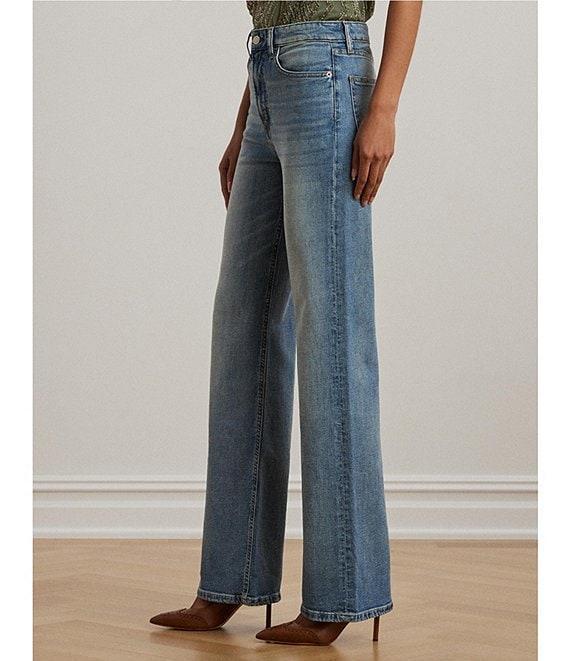 Lauren Ralph Lauren High Rise Wide-Leg Jeans Product Image